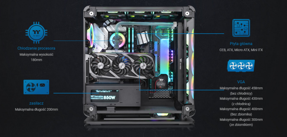 Thermaltake Core P6 Tg Black Rozbudowa