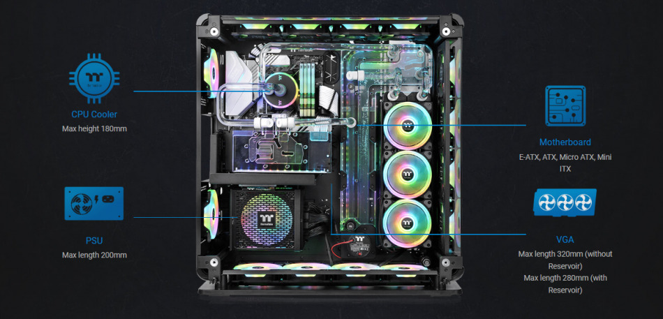 Thermaltake Core P8 Black Tg Rozbudowa