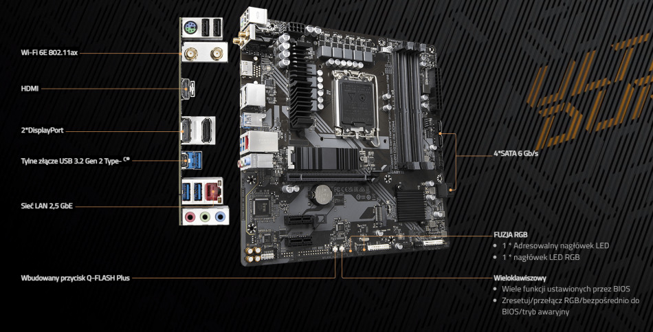 B760m Ds3h Ax Ddr4 Lacznosc