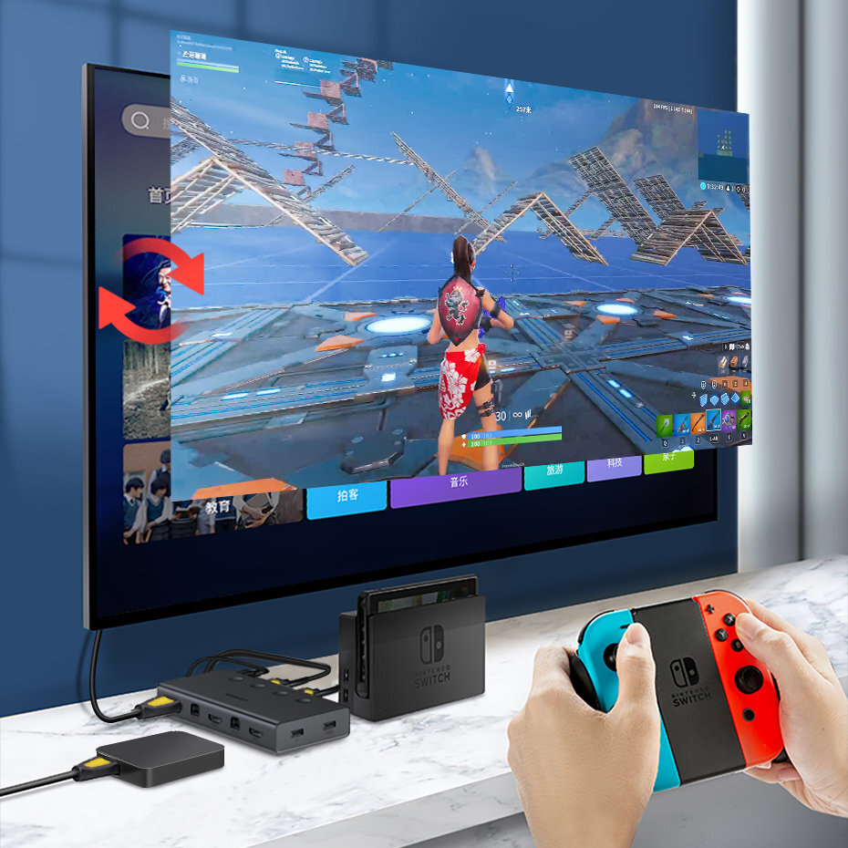 Pol Pl Ugreen Przelacznik Kvm Keyboard Video Mouse 4 X 1 Hdmi Zenski 4 X Usb Zenski 4 X Usb Typ B Zenski Czarny Cm293 81873 9