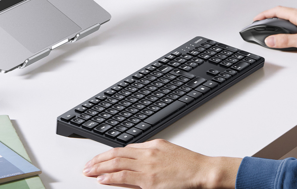 Pol Pl Zestaw Bezprzewodowa Klawiatura Myszka Ergonomiczna Ugreen Mk006 Czarny 32821 3xxxxxx