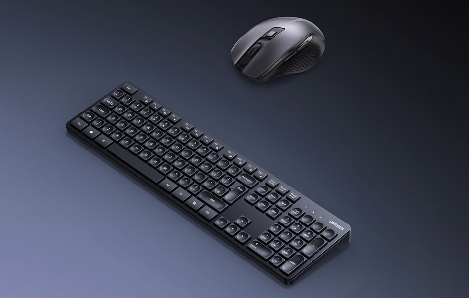 Pol Pl Zestaw Bezprzewodowa Klawiatura Myszka Ergonomiczna Ugreen Mk006 Czarny 32821 4xxxxxx4