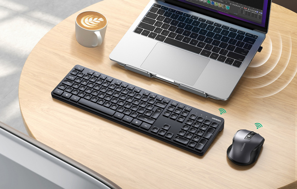 Pol Pl Zestaw Bezprzewodowa Klawiatura Myszka Ergonomiczna Ugreen Mk006 Czarny 32821 4xxxxxx6