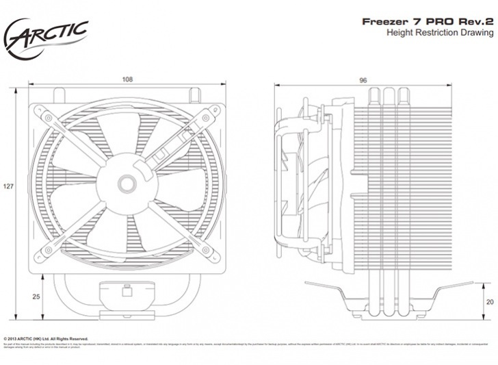 Arctic Freezer 7 Pro Wysokosc