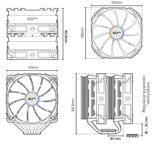 Cryorig R1 Ultimate Wymiary