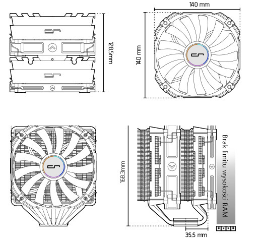 Cryorig R1 Universal Wymiary