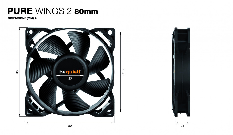 Be Quiet Pure Wings 2 Pwm 80mm Wymiary