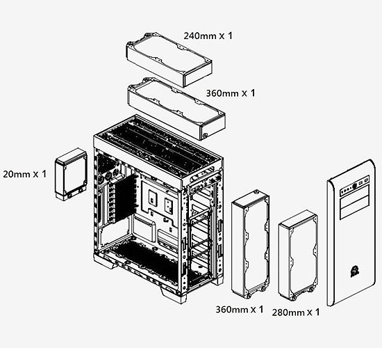 Thermaltake Core V41 Full Tower Chlodnica