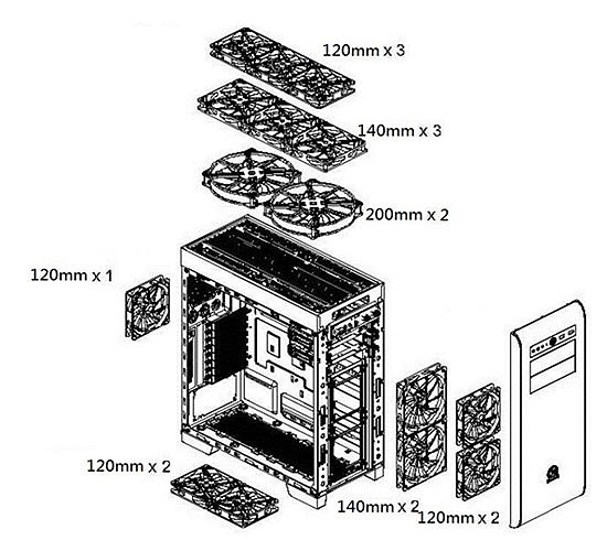 Thermaltake Core V41 Full Tower Wentylator
