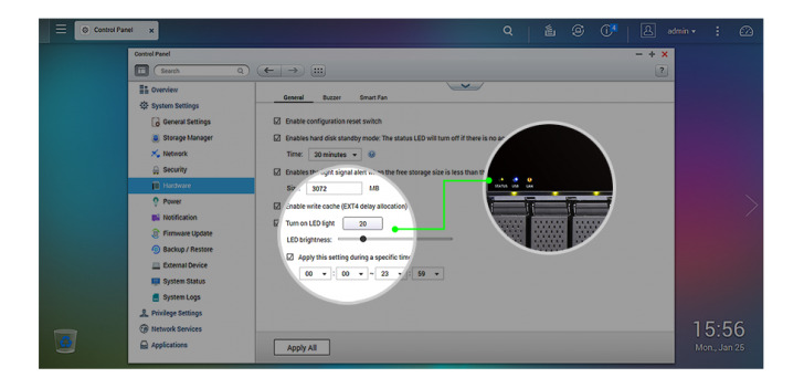 Led Indicators Wskazniki Led Regulacja Serwer Plikow Qnap 253a